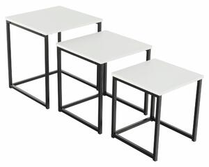 Konferenčný stolík (3 ks) Kastler Typ 3 - čierna / biela