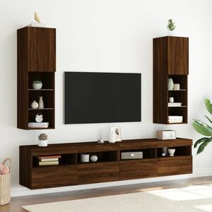 TV skrinka s LED svetlami hnedý dub 30,5x30x102 cm