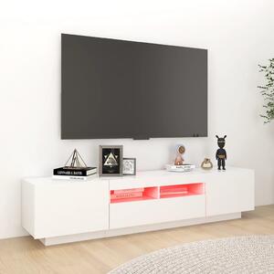 TV skrinka s LED svetlami biela 180x35x40 cm