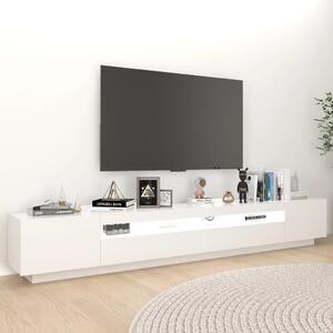 TV skrinka s LED svetlami biela 260x35x40 cm