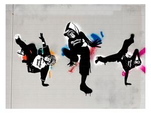 Fototapeta - Opičí tanec - street art + zadarmo lepidlo - 200x154
