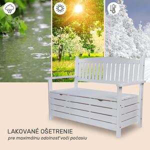 Záhradná lavička s úložným priestorom Dilka 124 cm - biela
