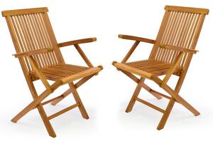 Divero 2288 Skladacia stolička z tíkového dreva, 2 ks