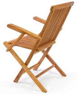 Divero 2288 Skladacia stolička z tíkového dreva, 2 ks