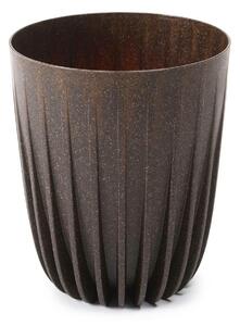 PLASTOVÝ KVETINÁČ STRIPPED ECO 23X19 CM TMAVOHNEDÁ