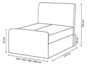 Wilsondo Čalúnená boxspring posteľ Charlotte s úložným priestorom - hnedá Rozmer: 140x200