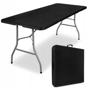 SUPPLIES HOME 180 cm rozkladací cateringový plastový stôl - čierna farba