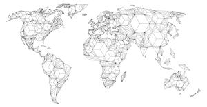 Fototapeta - Mapa sveta - čiernobiela II