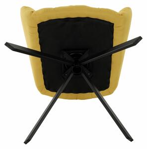 Dizajnové otočné kreslo Komodo - žltá / čierna