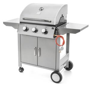 Plynový gril OKLAHOMA BBQ, 3 horáky, s redukčným ventilom, strieborná Penta CZ