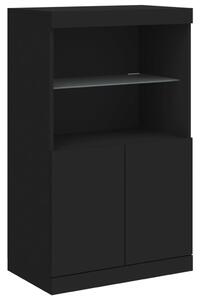 Komoda s LED svetlami čierna 60,5x37x100 cm