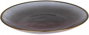 Sklenený tanier Grey Golden Edge 20 cm