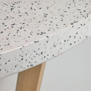 Biely záhradný stôl s doskou z kameňa Kave Home Shanelle, ø 120 cm