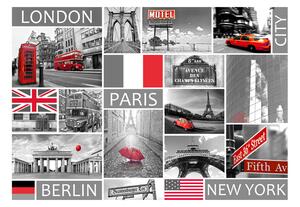 Fototapeta - Londýn, Paríž, Berlín, New York + zadarmo lepidlo - 200x140