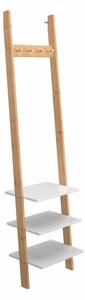Drevený vešiak s policami Marike Typ 1 - bambus / biela