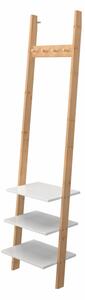 Drevený vešiak s policami Marike Typ 1 - bambus / biela