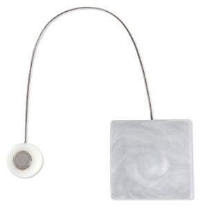 SADA 2KS DEKORAČNÁ SPONA NA ZÁVES SQUARE S MAGNETOM 6 X 14 CM STRIEBORNÁ