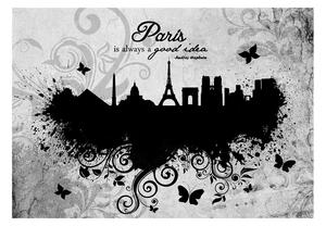 Fototapeta - Paríž je vždy dobrý nápad - čierna a biela