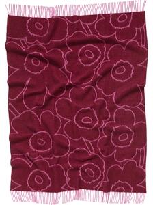 Marimekko Vlnená deka Piirto Unikko 130x170, bordó-fuchsia
