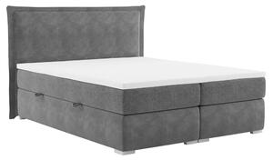 Čalúnená manželská posteľ s matracom Megan 180x200 cm - sivá