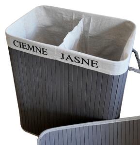 TRENDIE Bambusový kôš na prádlo 100l šedý + DARČEK