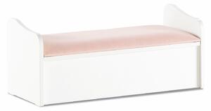 Detská posteľ 90x200 s lavicou Sunbow - béžová/ružová