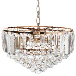 Luster zlatý kovový ⌀ 40 cm závesná lampa sklenený krištáľový glamour štýl obývačka spálňa