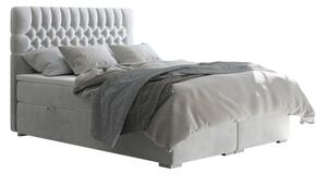 Čalúnená manželská posteľ s matracom Fonda 160x200 cm - svetlosivá