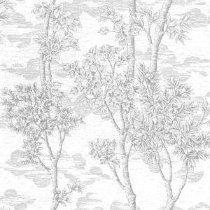 RASCH | Vliesová tapeta na stenu Timeless Selection 581607 | 0,53 x 10,05 m | biela, šedá