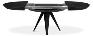 Čierny rozkladací stôl z dubového dreva Windsor & Co Sofas Magnus, ø 120 cm