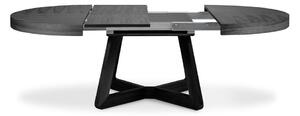 Čierny rozkladací stôl z dubového dreva Windsor & Co Sofas Bodil, ø 130 cm