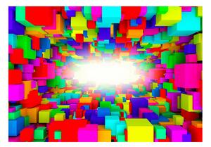 Fototapeta - Svetlo v farebné geometrii + zadarmo lepidlo - 250x175