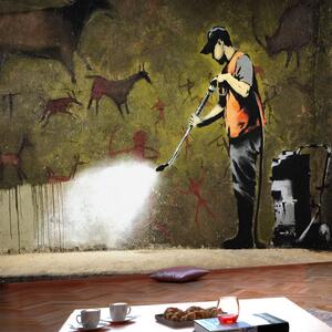 Fototapeta - Banksy - jaskynná maľba + zadarmo lepidlo - 250x175