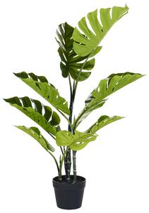 Umelá monstera zelená a čierna syntetický materiál 94 cm dekoratívne príslušenstvo