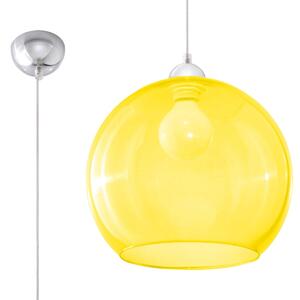 Závesné svietidlo Ball, 1x žlté sklenené tienidlo