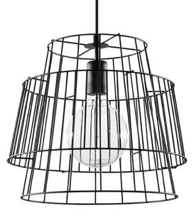 Závesné svietidlo Gate, 1x čierne drôtené tienidlo