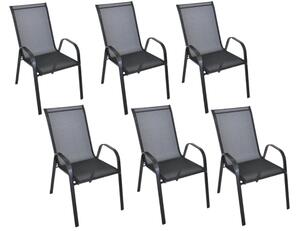 Záhradné kreslá TAVERNO set 6 ks, čierne