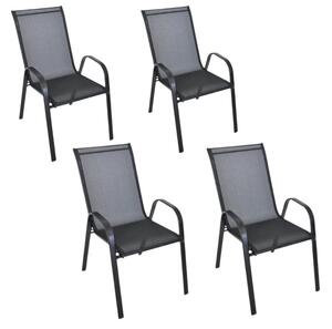 Záhradné kreslá TAVERNO set 4 ks, čierne