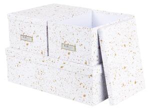 Súprava 3 úložných škatúľ v zlato-bielej farbe Bigso Box of Sweden Inge