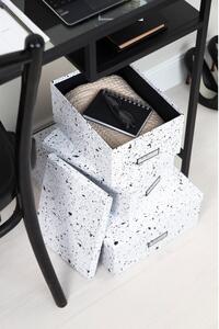 Súprava 3 čierno-bielych úložných škatúľ Bigso Box of Sweden Inge