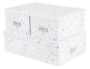 Súprava 3 úložných škatúľ v zlato-bielej farbe Bigso Box of Sweden Inge