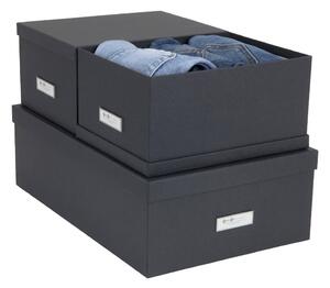 Súprava 3 tmavosivých úložných škatúľ Bigso Box of Sweden Inge