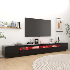 TV skrinka s LED svetlami čierna 300x35x40 cm