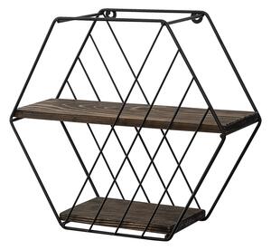 Hnedá poschodová polica zo smrekového dreva 44 cm Liliales – Kalune Design