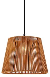 Vonkajšia závesná lampa čierna s oranžovým lanovým tienidlom IP44 - Cava Jayla