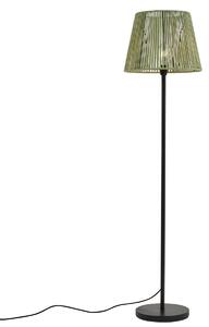 Vonkajšia stojaca lampa čierna so zeleným lanovým tienidlom IP44 - Virginia Jayla