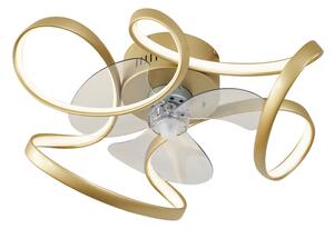 Stropný ventilátor mosadzný 55 cm vrátane LED stmievateľný s diaľkovým ovládaním - Mandy
