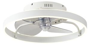 Stropný ventilátor biely 50 cm vrátane LED stmievateľný s diaľkovým ovládaním - Maddy