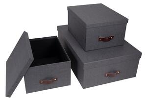 Súprava 3 čiernych úložných škatúľ Bigso Box of Sweden Inge