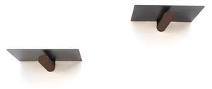 Čierne kovové police v súprave 2 ks 21 cm Rod – Kalune Design